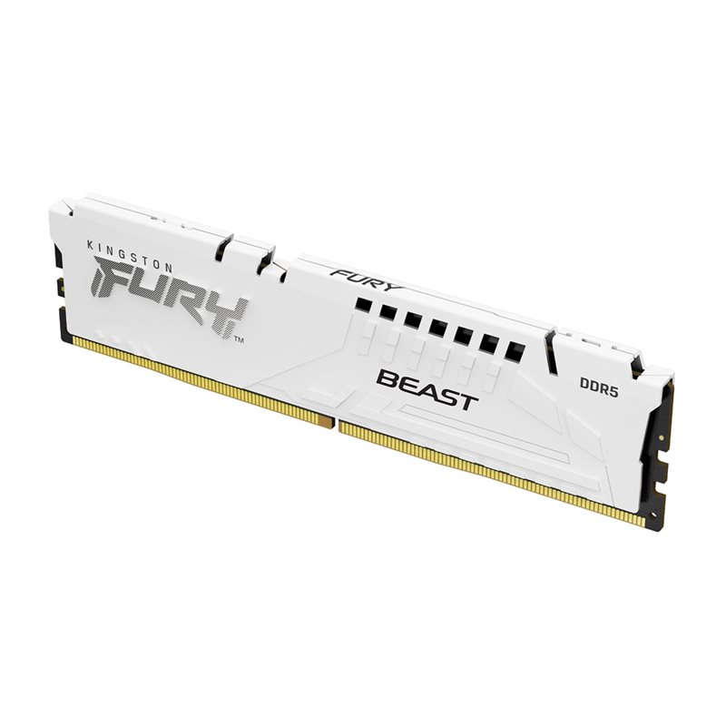 Kingston 16GB (1 x 16GB) FURY Beast White, DDR5 6000MHz, CL30, 1.35V, valkoinen