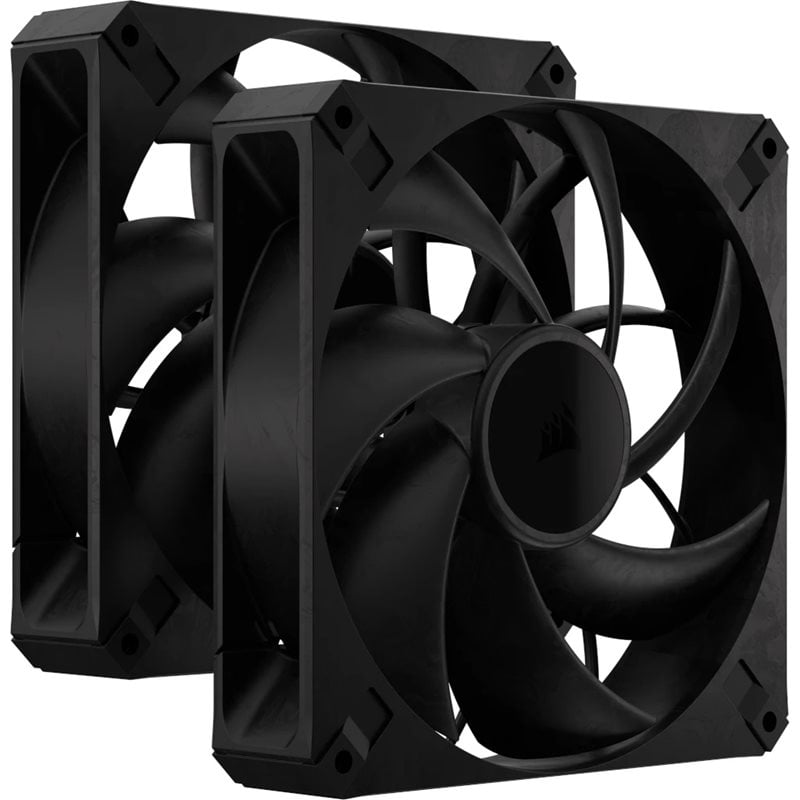 Corsair RS140 MAX 140mm PWM Thick Fans - Dual Pack, 140mm PWM-laitetuuletinsarja, musta