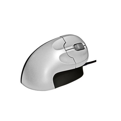 Bakker Elkhuizen Grip Mouse Medium Wired, ergonominen pystyhiiri oikealle kädelle, USB-A, hopea