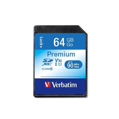 Verbatim 64GB SDXC -muistikortti, UHS-1 V10 U1, jopa 90/10 MB/s