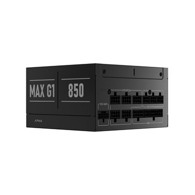 APNX 850W MAX G1, ATX 3.1 virtalähde, PCIe 5.1, 80 Plus Gold, musta