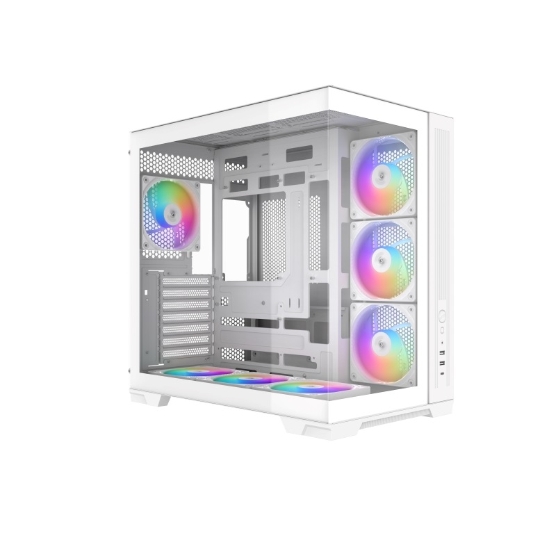 SAMA V52 White, ikkunallinen miditornikotelo, valkoinen