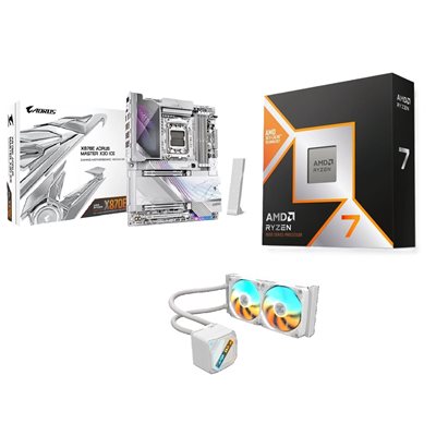 Gigabyte X870E AORUS MASTER X3D ICE + Ryzen 7 9800X3D -tuotepaketti