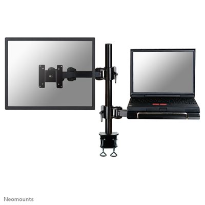 Neomounts 10-27" Monitor/Laptop Desk Mount, kannettava/näyttövarsi pöydälle, musta
