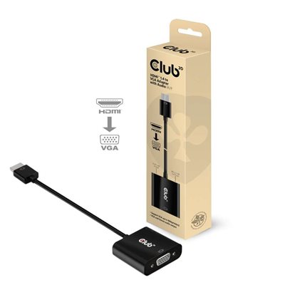 Club 3D HDMI 1.4 -> VGA -adapteri audiolla, musta