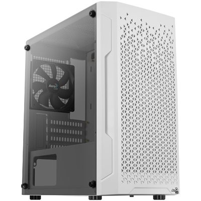 Aerocool Trinity Mini White v1, ikkunallinen mATX-kotelo, valkoinen
