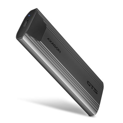 AXAGON Ulkoinen USB-C 3.2 Gen 2 M.2 NVMe SSD -kotelo, 0,2m, hopea
