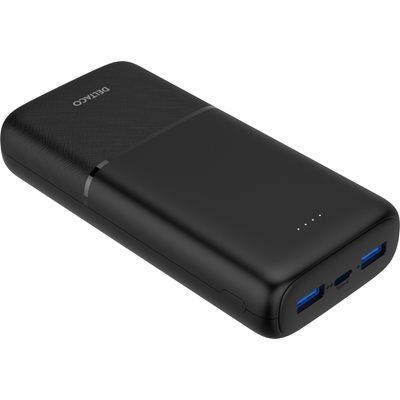 Deltaco 20 000mAh varavirtalähde, USB-C PD + 2x USB-A, musta