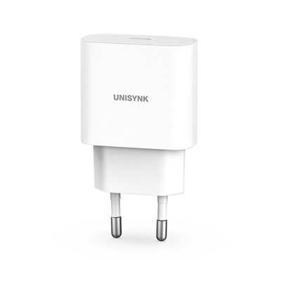 Unisynk 20W USB-C -verkkovirtalaturi, PD3.0, valkoinen