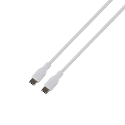 Deltaco 2.0 USB-C -kaapeli, SPR PD3.0 60W, 1,5m, valkoinen