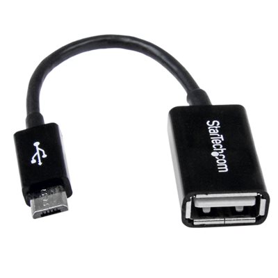 StarTech.com 2.0 Micro-USB OTG -kaapeli, uros-naaras, musta