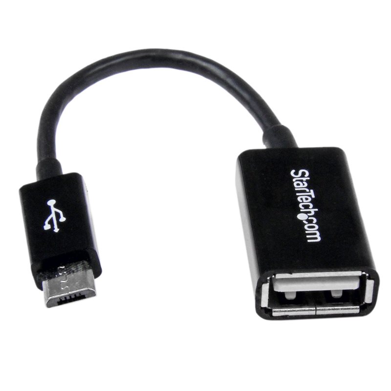 StarTech.com 2.0 Micro-USB OTG -kaapeli, uros-naaras, musta