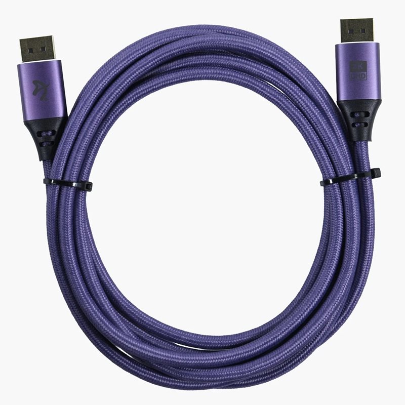 Arozzi DisplayPort 1.4 -näyttökaapeli, 3m, violetti