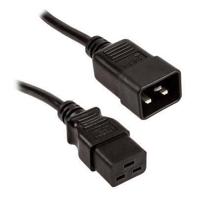 Kolink Jatkovirtakaapeli, C20 -> C19, 1,8m, musta