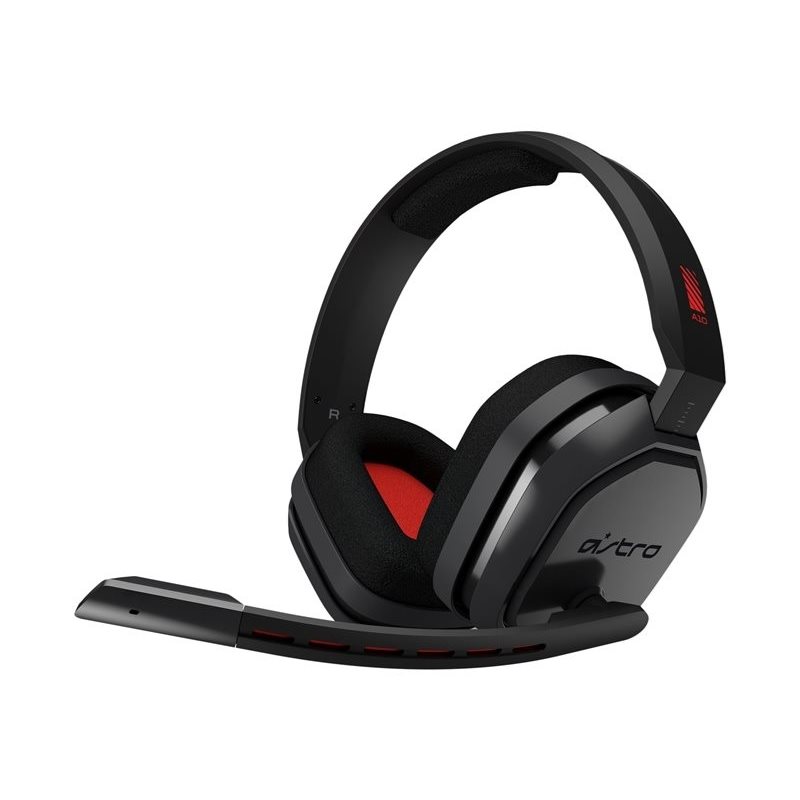 Logitech Astro A10 Headset -pelikuulokkeet mikrofonilla, harmaa/punainen