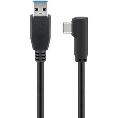 MicroConnect 3.2 Gen1 USB-C - USB-A -kaapeli, 5Gbps, kulma-suora, 3m, musta
