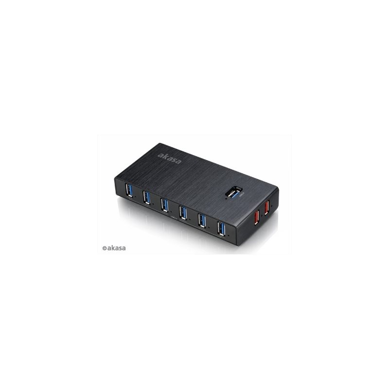Akasa (B-stock) Elite 10EX, 10-porttinen USB 3.0 -hubi, musta