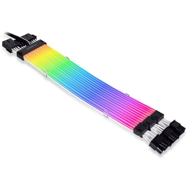 Lian Li Stimer Plus V2 Triple 8 PIN, 3 x 8-pin RGB-valaistu näytönohjaimen virtakaapeli, 300 mm