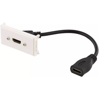 Deltaco Liitinpaneeli, 1x HDMI, 0,2m, valkoinen