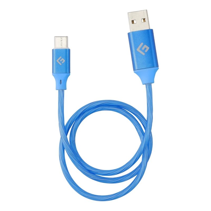 FLOATING GRIP LED USB-C/USB-A -kaapeli, 0,5m, sininen