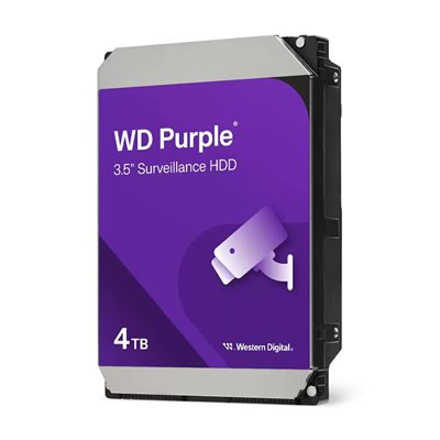 Western Digital 4TB WD Purple, sisäinen 3.5" kiintolevy, SATA III, 5400 rpm, 256MB