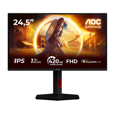 AOC 24,5" 25G4KUR, 420Hz(OC) Full HD -pelimonitori, musta/harmaa