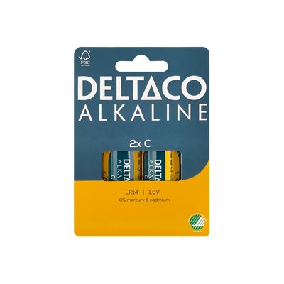 Deltaco C/LR14 -paristo, 2kpl