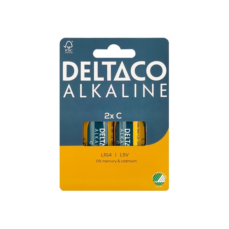 Deltaco C/LR14 -paristo, 2kpl
