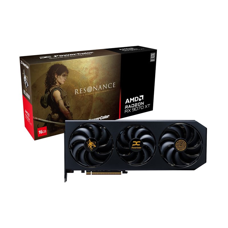 PowerColor Radeon RX 9070 XT Hellhound Resonance Edition -näytönohjain, 16GB GDDR6