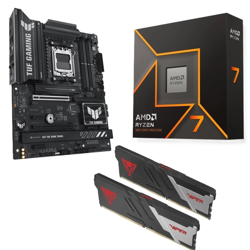Asus TUF GAMING B850-PLUS WIFI + 9700x + 32GB DDR5 6000MHz -tuotepaketti
