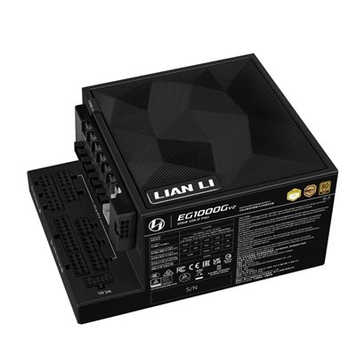 Lian Li 1000W EDGE Gold V2, 80 PLUS Gold virtalähde + USB HUB, PCIe 5.1, ATX 3.1, musta