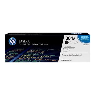 HP LaserJet CC530AD -väriainekasetti, musta, Dual Pack