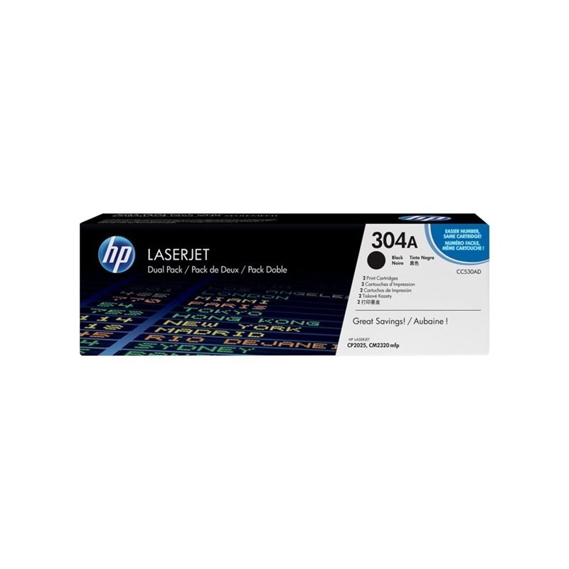 HP LaserJet CC530AD -väriainekasetti, musta, Dual Pack