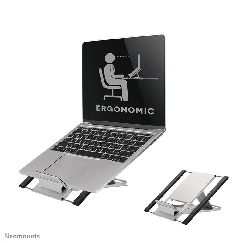 Neomounts by Newstar NSLS100 foldable laptop stand, kokoontaittuva kannettavan tietokoneen/tabletin teline, hopea