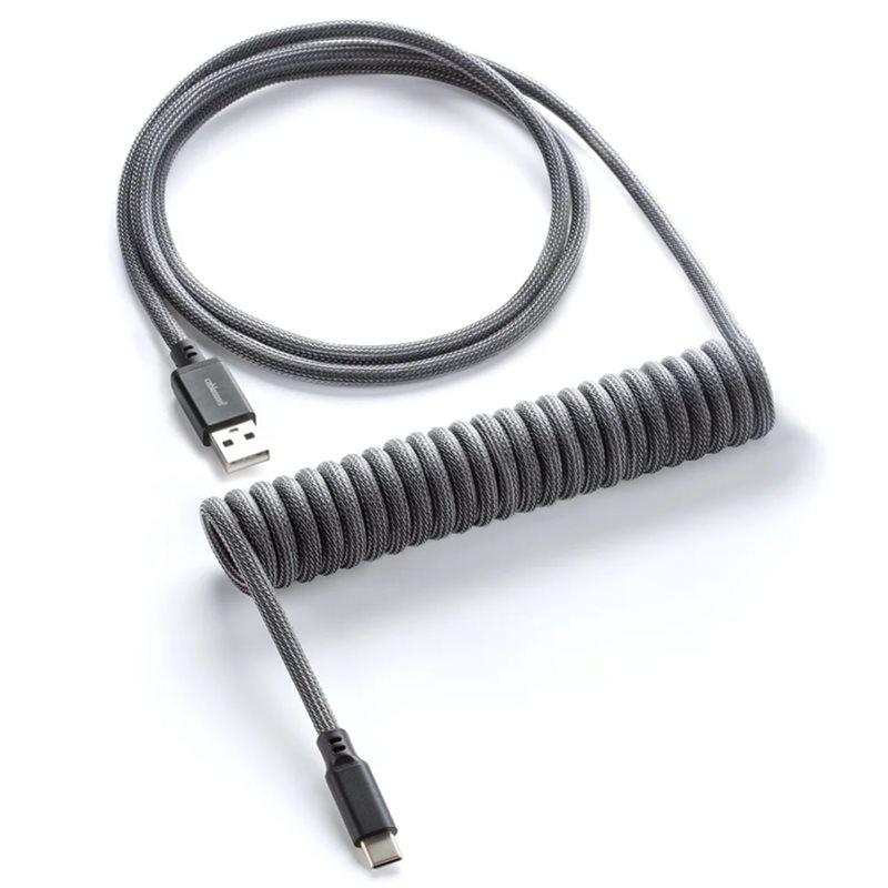 CableMod Classic Coiled Keyboard Cable, USB A -> USB Type C, 150cm, Carbon Grey