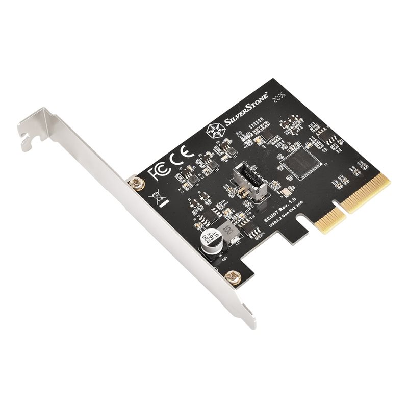SilverStone ECU07, SuperSpeed USB 20 Gbps / sisäinen USB-C Key-A 3.2 Gen 2x2 PCIe-lisäkortti
