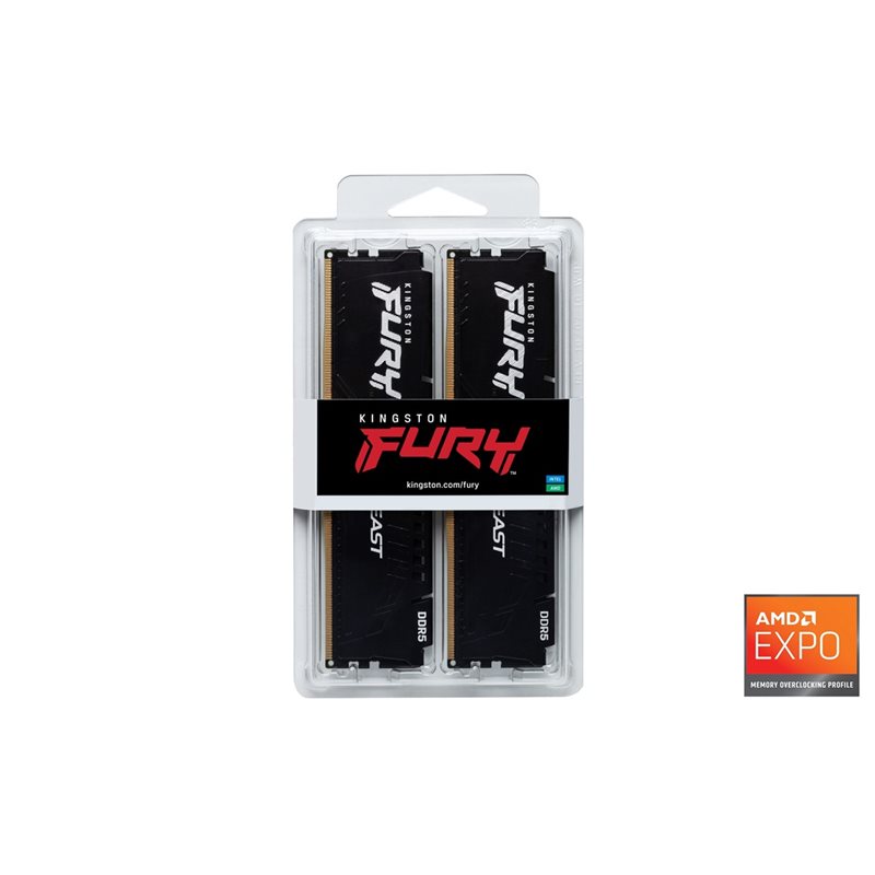 Kingston 16GB (2 x 8GB) FURY Beast DDR5, 5600MHz, CL36, 1.25V