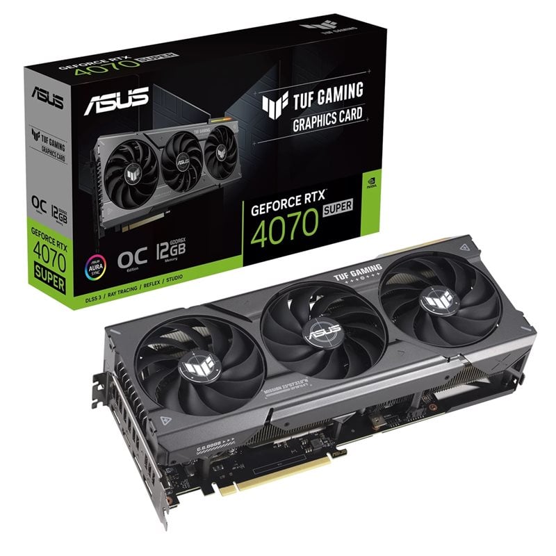 Asus GeForce RTX 4070 SUPER TUF Gaming - OC Edition -näytönohjain, 12GB GDDR6X (Tarjous! Norm. 789,90€)