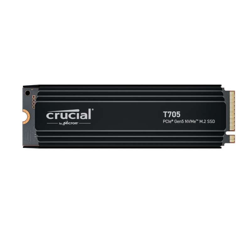 Crucial 2TB T705 PCIe Gen5 NVMe SSD with heatsink, M.2 2280, 14 500/12 700 MB/s