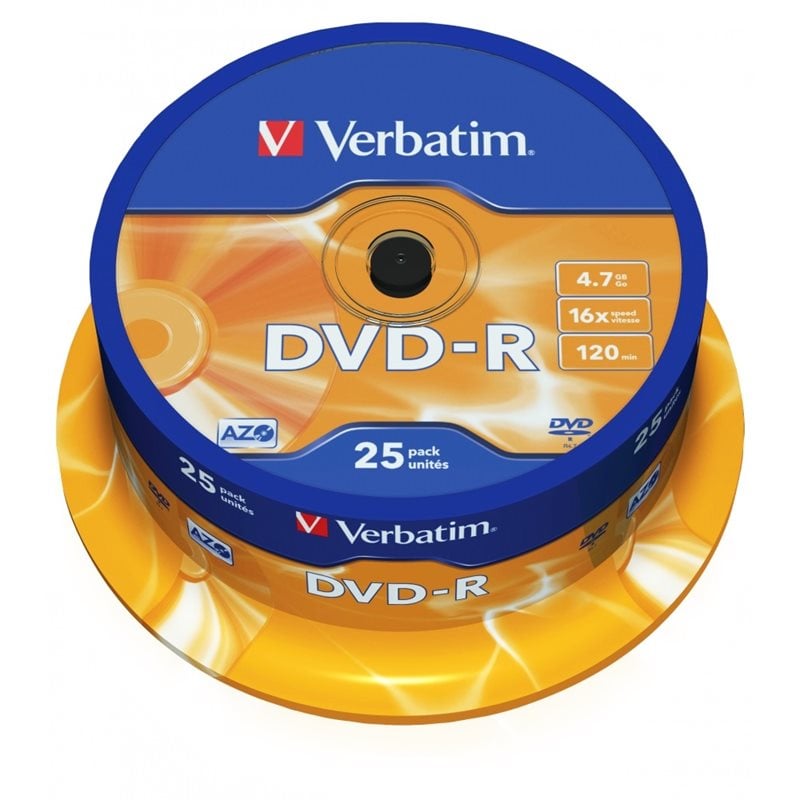 Verbatim DVD-R 4,7GB/120min, 16x, spindle, 25kpl