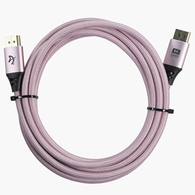 Arozzi DisplayPort 1.4 -näyttökaapeli, 3m, pinkki