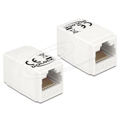 DeLock Suojaamaton UTP Cat6 RJ-45 Coupler -jatkoliitin, valkoinen