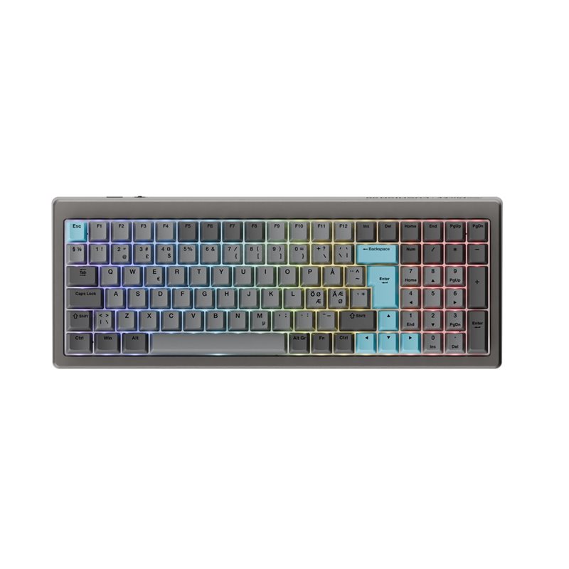 Ducky Cushion 98, Nickel, Ducky Silent Green Switch kytkimet, langaton näppäimistö, musta