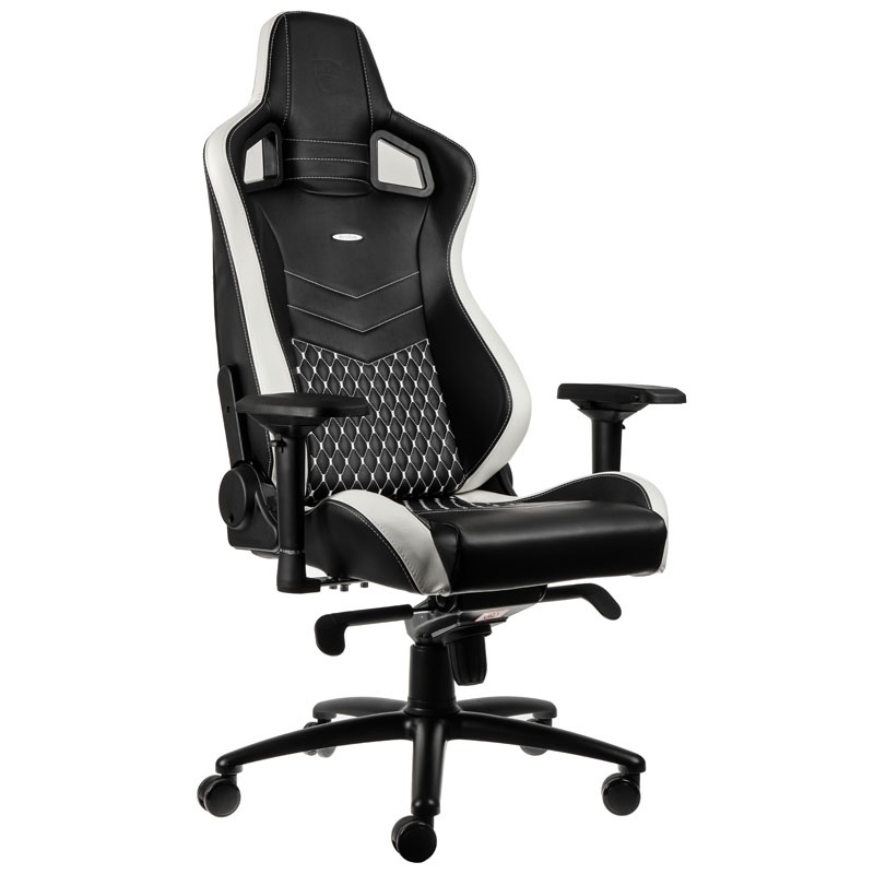 noblechairs EPIC Gaming Chair - Real Leather, nahkaverhoiltu pelituoli, musta/valkoinen/punainen - Kuva 2