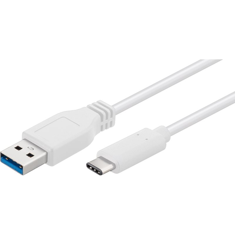 MicroConnect 3.2 Gen1 USB-C - USB-A -kaapeli, 2m, valkoinen