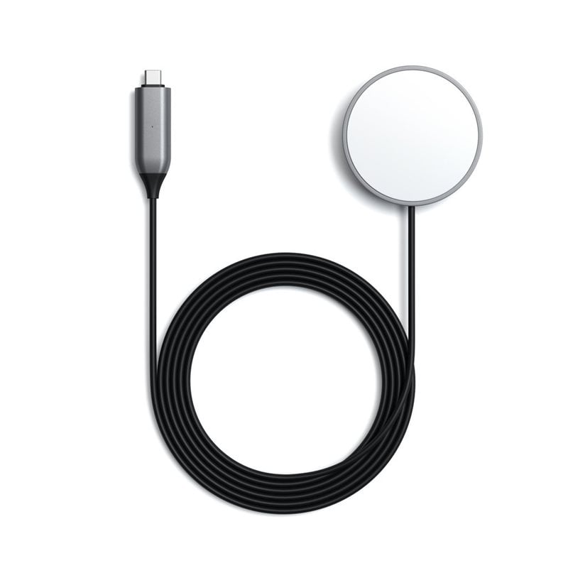 Satechi USB-C Magnetic Wireless Charging Cable, langaton latauskaapeli, musta/harmaa/valkoinen
