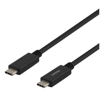 Deltaco 2.0 USB-C -kaapeli, PD3.0 60W, 2m, musta