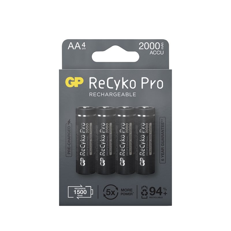 GP ReCyko Pro NiMH 2000mAh AA, 4kpl/pakkaus