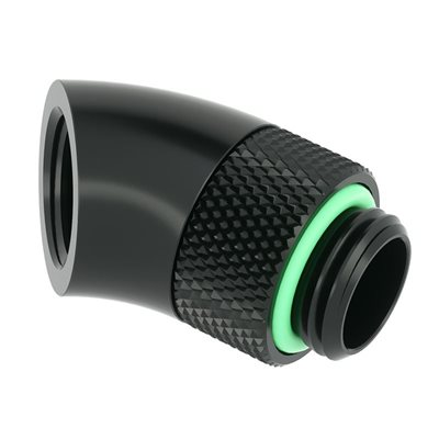 Barrow Adapteri, 45°, G1/4" uros -> G1/4" naaras, kierrettävä, musta