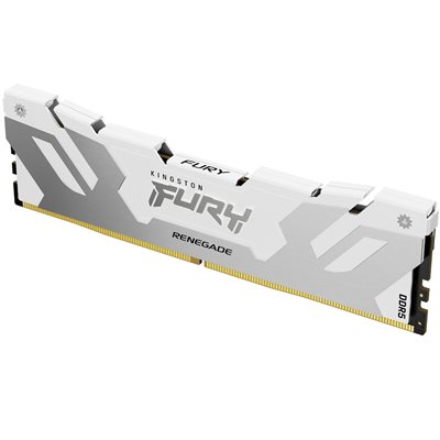 Kingston 16GB (1 x 16GB) FURY Renegade White, DDR5 6400MHz, CL32, 1.40V, valkoinen/hopea